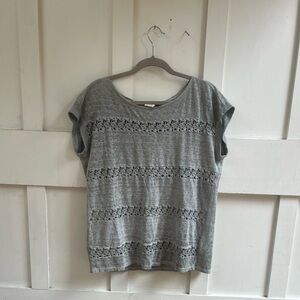 Anthropologie Akemi + Kin Lattice Linen Tee - Women’s Size Medium